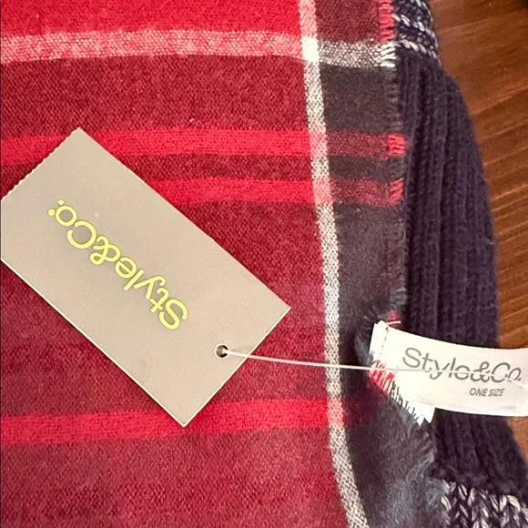 Winter Scarf Bundle Lot 6 Mixed Styles Plaid Blanket Knit Wrap - Picture 5 of 9